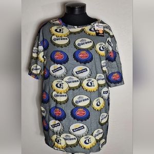 Official Corona Extra Mens T Shirt Size Small Bottle Caps History All Over NWT